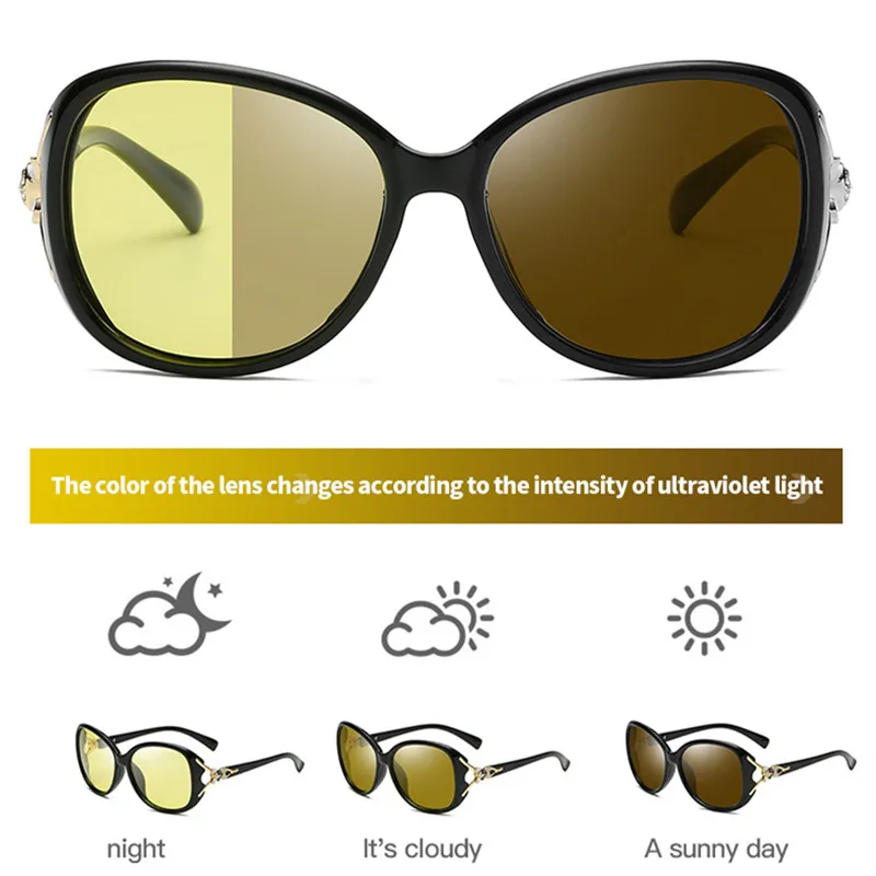 Женские и мужские очки ночного видения стразы Поляризованные с желтыми