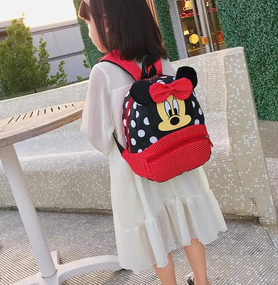 

Disney Mickey Mouse Bacpack Minnie Children's Bag Lovely Mickey Minnie Mouse Pattern Backpack Wink Kids Christmas Gifts Birthday
