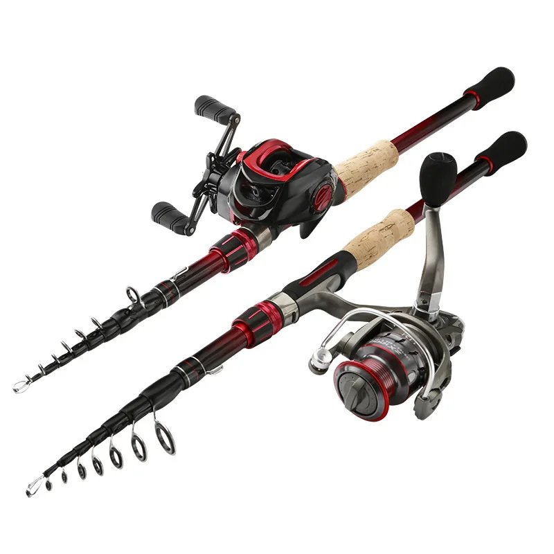 

2021 Telescopic Lure Rod, 2.1M 2.4M 2.7M 3.0M Carbon Fiber Casting/Spinning Fishing Rod M Power Portable Travel Sea Pole Tackle