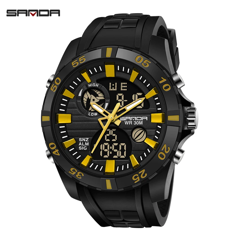 

SANDA Men's Sports Chronograph Automatic Calendar 30M Waterproof Multifunction Digital Watches Mens Luminous Wristwatches 791