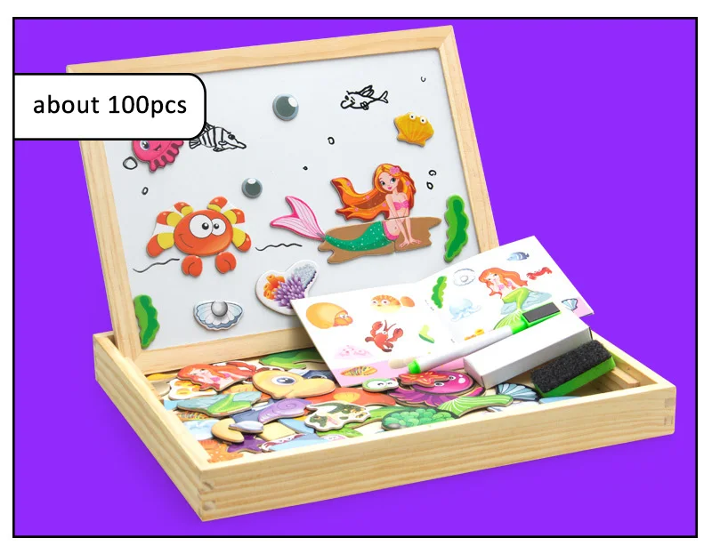 100 + шт деревянная магнитная головоломка фигурка/Животные/автомобиль/цирк доска