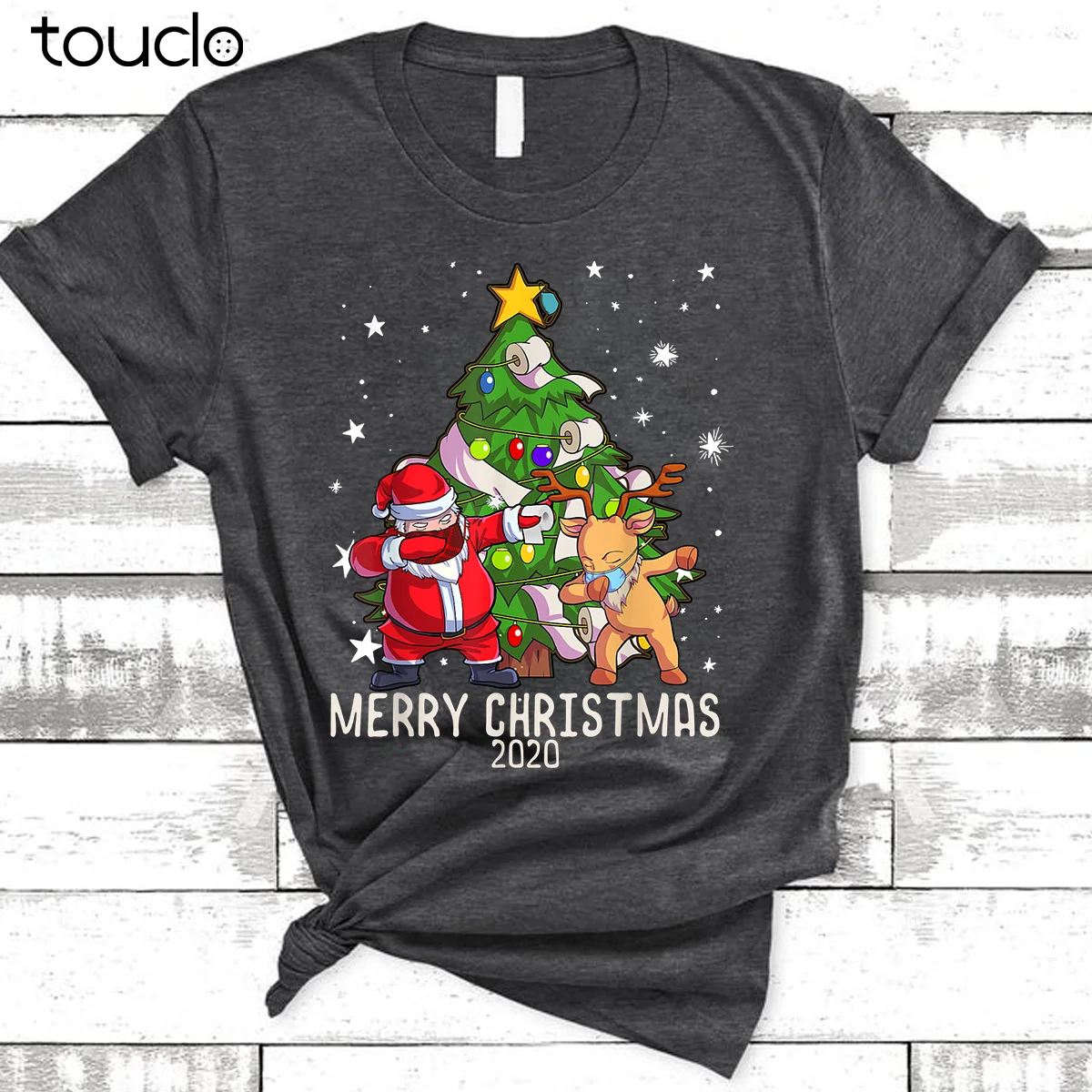 

Новинка 2021, Счастливого Рождества, Санта-олень, маска, рождественская елка, забавный подарок, футболка унисекс, S-5Xl