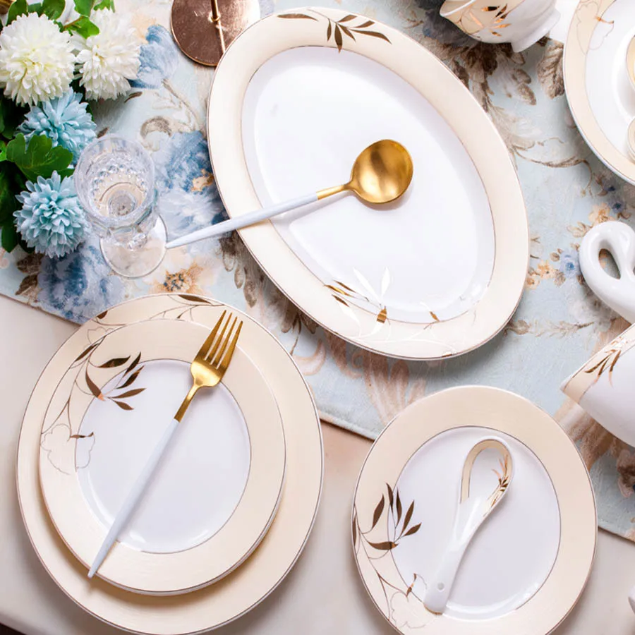 Керамическая посуда Цзиндэчжэнь 60 головок столовая миска для риса тарелка