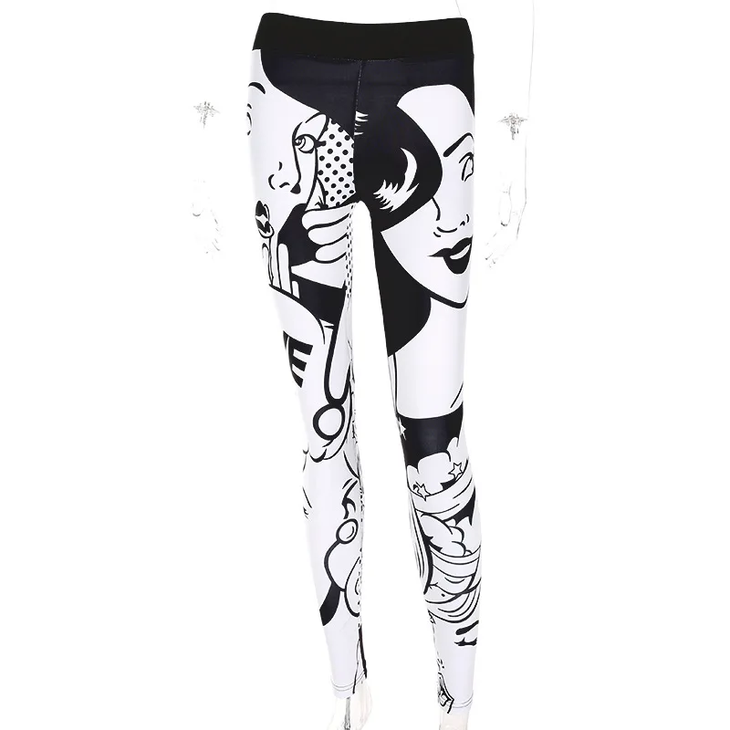 

Yoga Pants Sport Leggings Women Fitness Gym Tights S-XL Love Printed Pants 3D Printing Elastic High Waist Yoga Leggings Running
