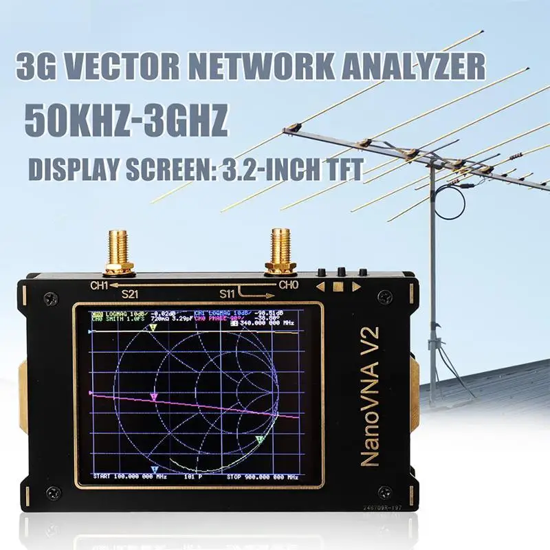 Векторный анализатор сети NanoVNA V2 3G антенны 3 2 дюйма HF VHF UHF измерительный двойной