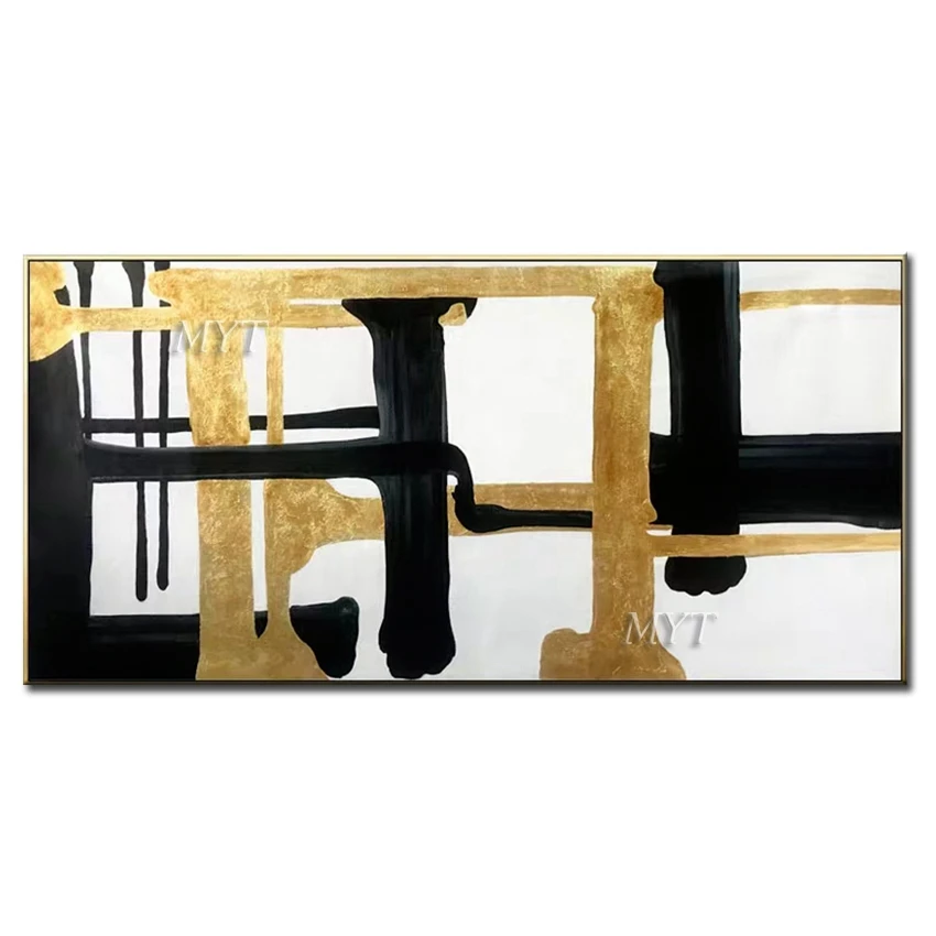

Modern Handpainted Large Golden Colorfull Oil Painting On Canvas Abstract Home Wall Decor Art Picture For Living Room Gift