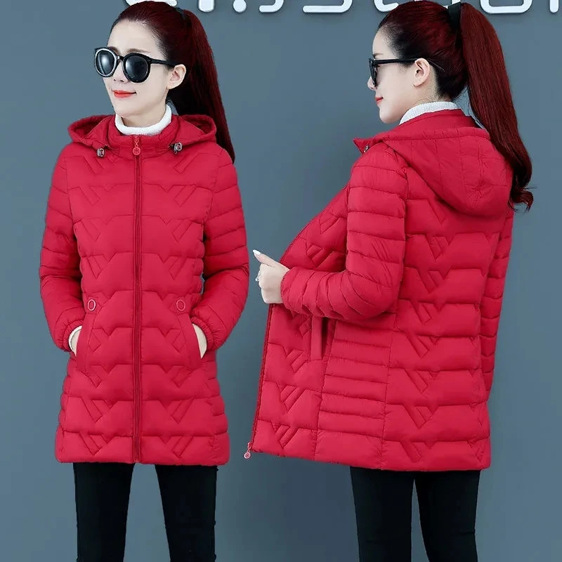 2021 New Winter Jacket Winter Parkas Long Coat Warm Casual Parka Loose Cotton-Padded Jackets Coats Female Outwear  6XL