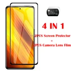 4-в-1 2.5D Защита экрана для POCO X3 стекло для Xiaomi POCO X3 закаленное стекло 9H Защитная пленка для телефона POCO X3 Global