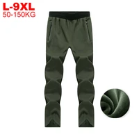 plus size 9xl 8xl 7xl 6xl thick sweatpants men fleece lined winter track pants male black army green blue warm sports joggers