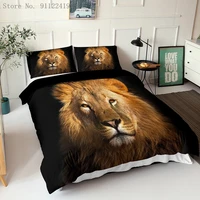 hot selling 3d print lion king duvet cover twin queen king bedding set fierce beast king of the forest quilt cover bedroom decor