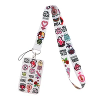 lx657 feminism lanyard for keys mobile phone hang rope keycord usb id card badge holder keychain diy lanyards gift cute
