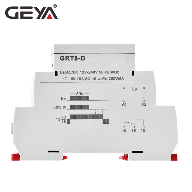 GEYA GRT8-D реле таймера с истинной задержкой без напряжения питания AC/DC12V-240V