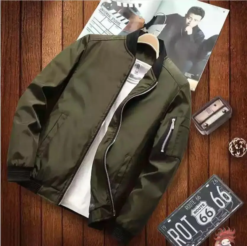 

Brand Mens Bomber Jacket Thin Men Baseball Jackets Coat Solid Color Casual Jacket Overcoat For Male Clothing