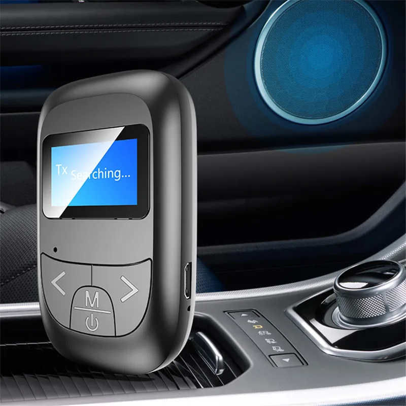 

T14 LCD Display Bluetooth 5.0 Audio Transmitter Receiver Adapter 3.5Mm Aux Music Sender HIFI LED HD Speaker For PC Car Speaker