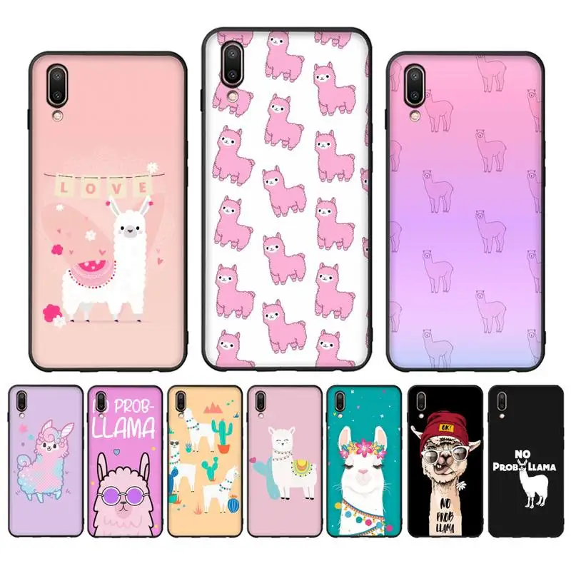 

Llama Alpaca pattern Phone Case Case For Oppo Reno Realme C3 6Pro Cover For vivo Y91C Y17 Y19