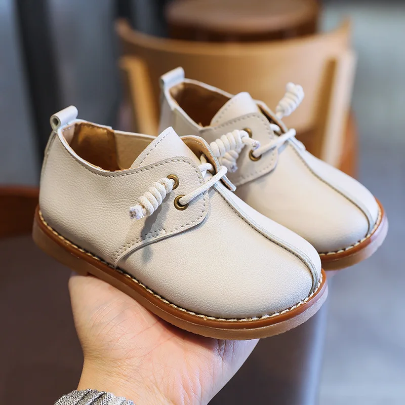 

Children's Leather Shoes 2021 Spring New Boys and Girls Leopard Print All-match Leather Shoes Soft Sole Casual Shoes