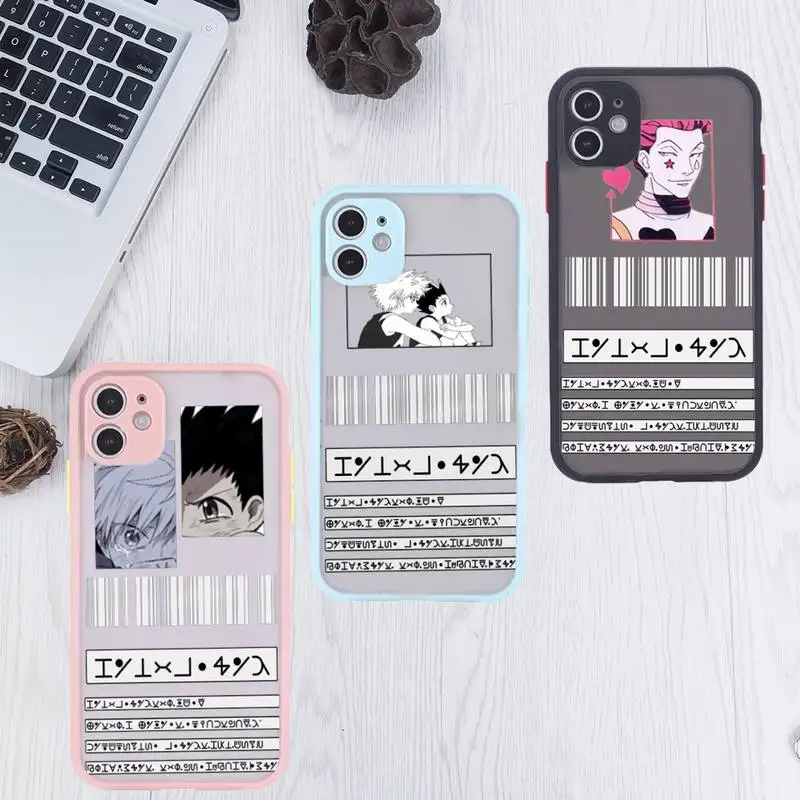 

Hisoka hunter x hunter Phone Case For iPhone 12 11 Mini Pro XR XS Max 7 8 Plus X Matte transparent Pink Back Cover