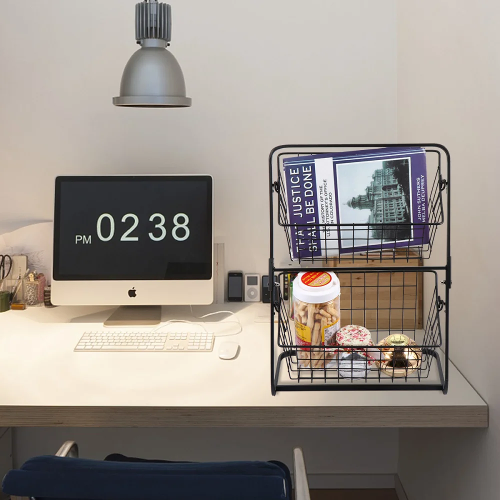 

1 Pc Two-layer Organizer Cosmetic Storage Rack Snack Storage Basket for Kitchen