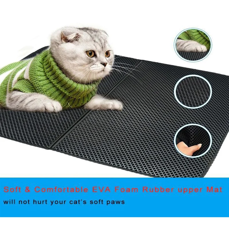 

New Pet Products for Cats Litter Mat Toilet Self Cleaning Cat Litter Accessories Waterproof Urine Proof Clean Double Layer Mat