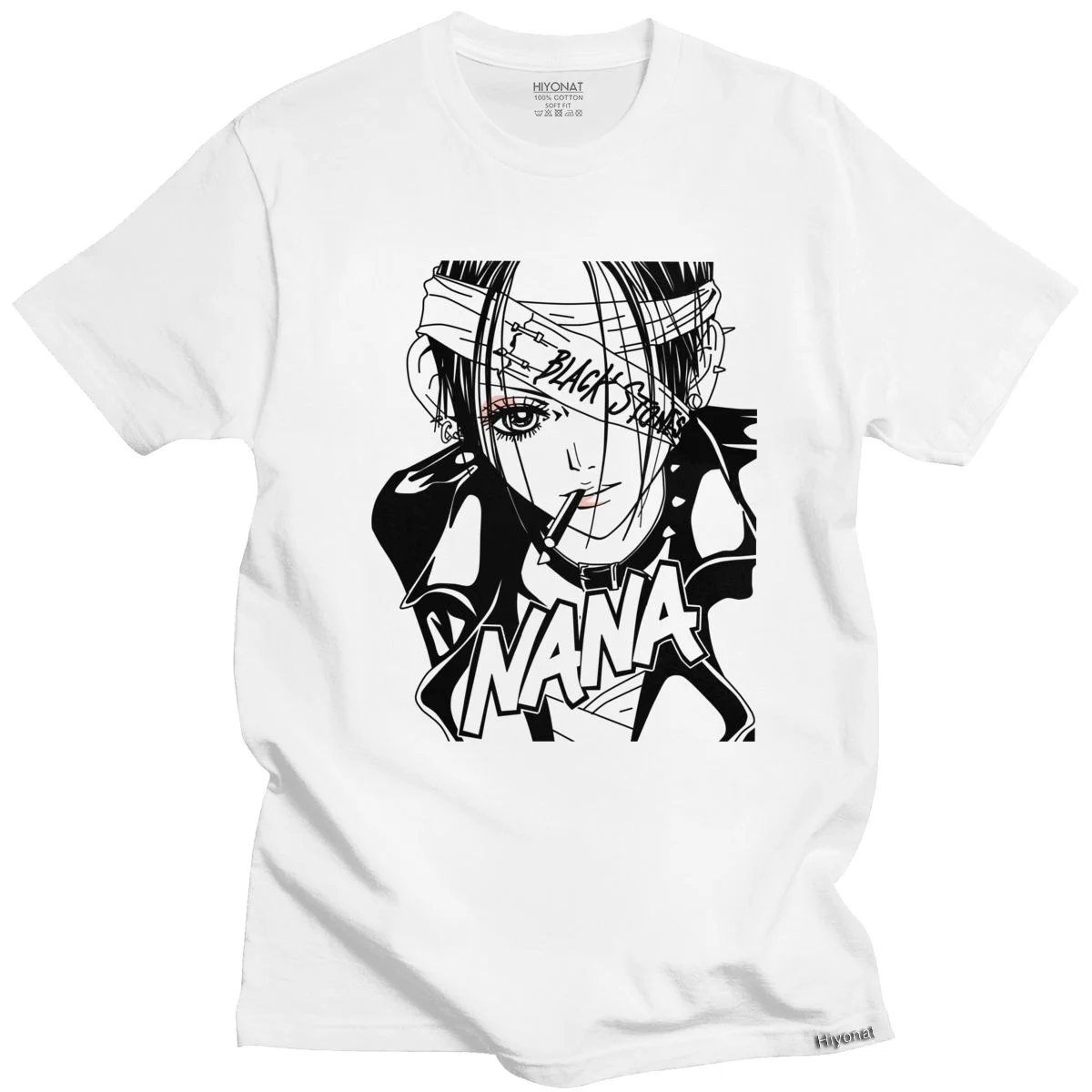 

Fashion Men T Shirts Manga Nana Osaki Short Sleeves Cotton Tshirt O-neck Streetwear T-shirt Japanese Anime Harajuku Tee Tops