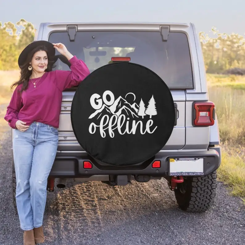 

Go Offline Quote - Spare Tire COVER CAR for Jeep Wrangler, Jeep Liberty, 2021 Bronco, RV, Camper - Optional Backup Camera Hole