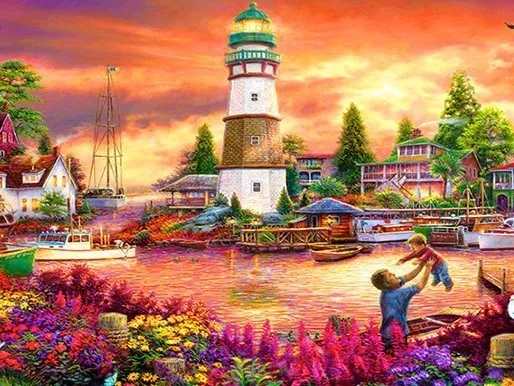 5D алмазная вышивка ландшафтного сада полное сверление сцены дома холма кабина вышивка крестом домашний декор.