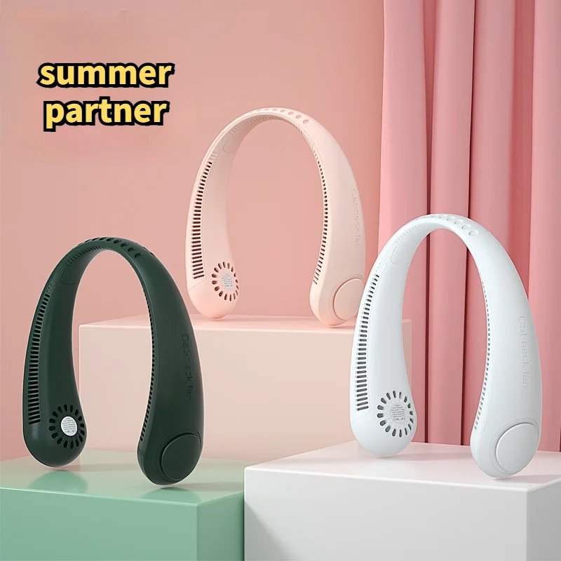 

Летняя Складная Hands-free Перезаряжаемые носимых без застежки с завязками на шее вентилятор Usb зарядки ленивый немой мини-платье с завязками на...