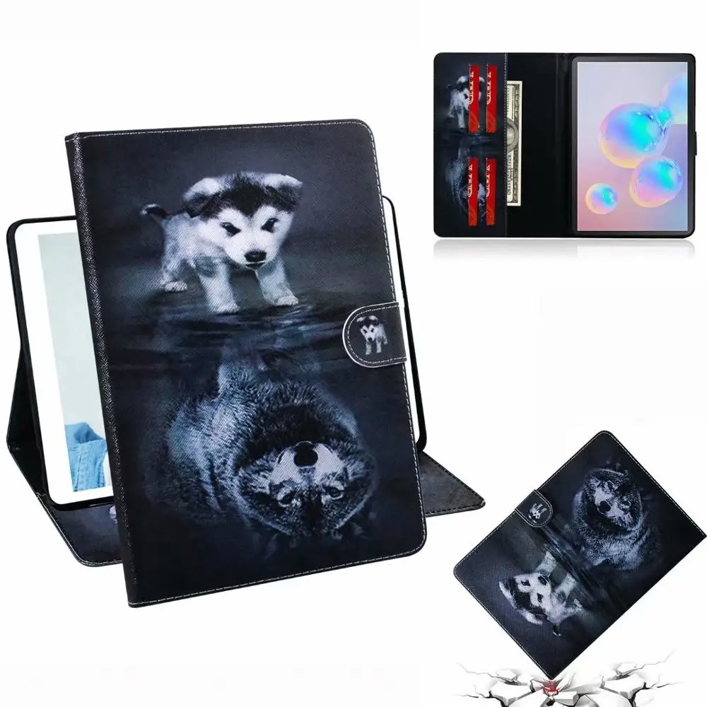 1 Чехол для планшета для Samsung Galaxy Tab S6 T860 T865 SM-T860 SM-T865 10,5 дюймов модный цветной рисунок кожаный чехол-подставка, петля+ подставка для ручек - Цвет: 1