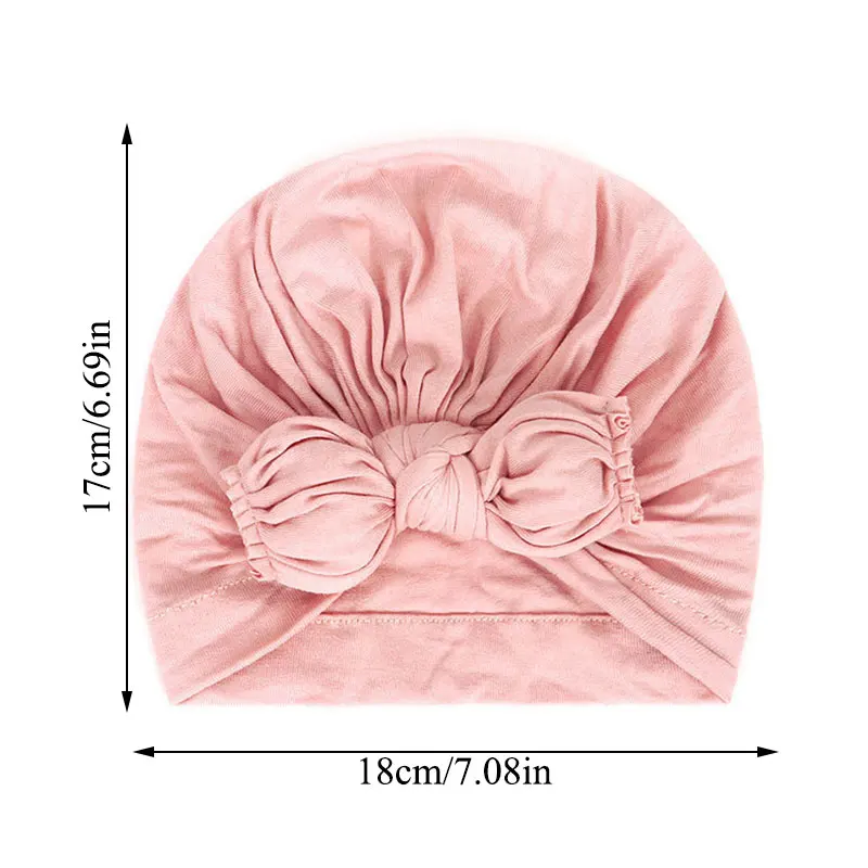 

Cute Newborn Toddler Kids Baby Boys Girls Turban Hat Winter Warm Fashion New Solid Bow Cotton Beanie Cap Baby Casual Cotton Hats
