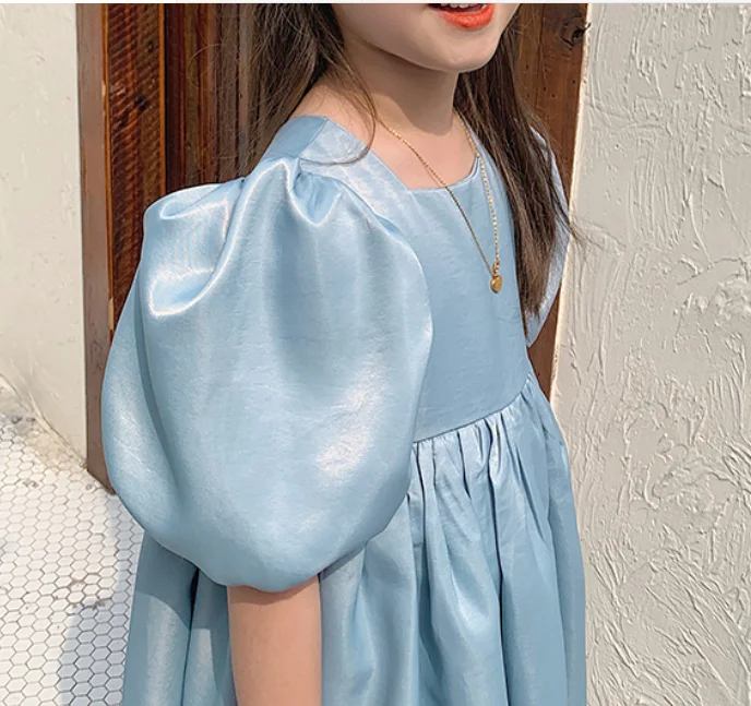 2020 Summer Girls vintage puff sleeve dress Fashion Princess Dresses Toddler Baby square collar Children ball gown | Детская одежда и