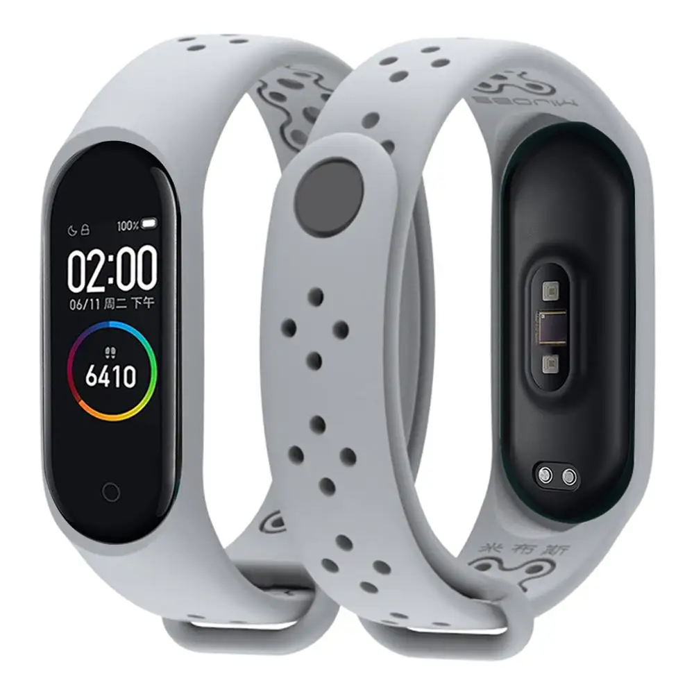 Силиконовый ремешок для умного браслета Xiaomi mi band 4 мягкие спортивные браслеты Mi NFC