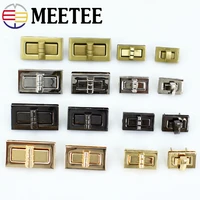 2pc meetee metal twist turn lock snap clasps purse for bag part accessories diy handmade closure hasp hardware buckle with screw