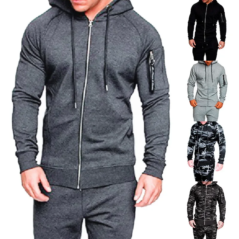 2020 Мужская спортивная куртка толстовка с капюшоном камуфляжным принтом куртки