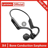 lenovo x4 wireless headphone bone conduction bluetooth compatible earphone sport running waterproof dustproof 150mah battery