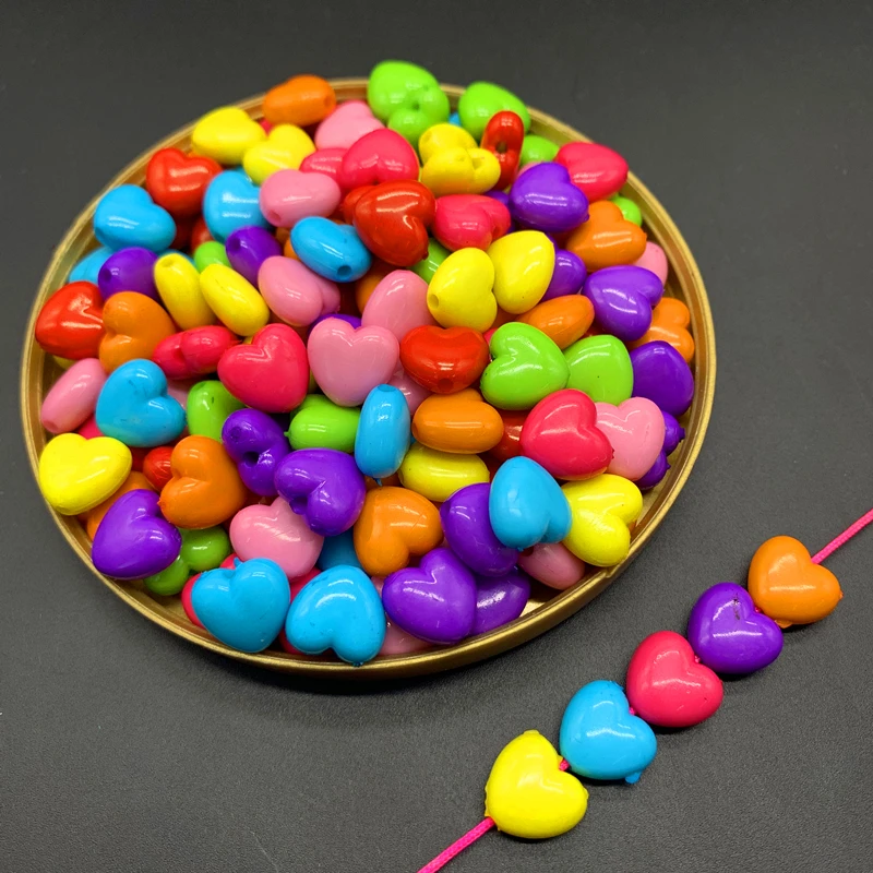 

50pcs 10mm of Acrylic Heart Beads Earrings Necklace Accessories Beads For Jewelry Making DIY Jewelry Findings#03