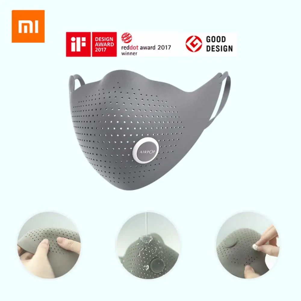 Маска для лица Xiaomi mijia AirPOP Air Wear PM0.3/pm2.5 противотуманная маска с 2 фильтрами