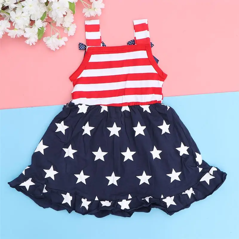 2020 новое летнее платье для маленьких девочек Полосатая юбка с пятиконечной