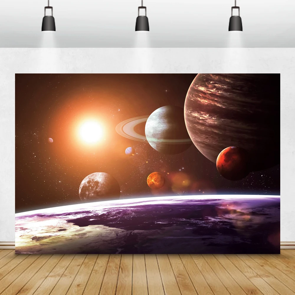 

Laeacco Космос галактика земля Звезда Дети Портрет День Рождения Вечеринка фон фотографии фон для фотостудии PropsPhotocall