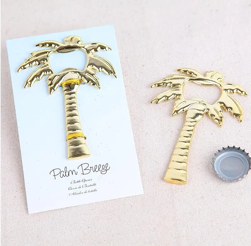

200PCS Palm Breeze Chrome Palm Tree Bottle Opener Wedding Favor Beach Barware Bridal Shower Party Giveaways Gift For Guest