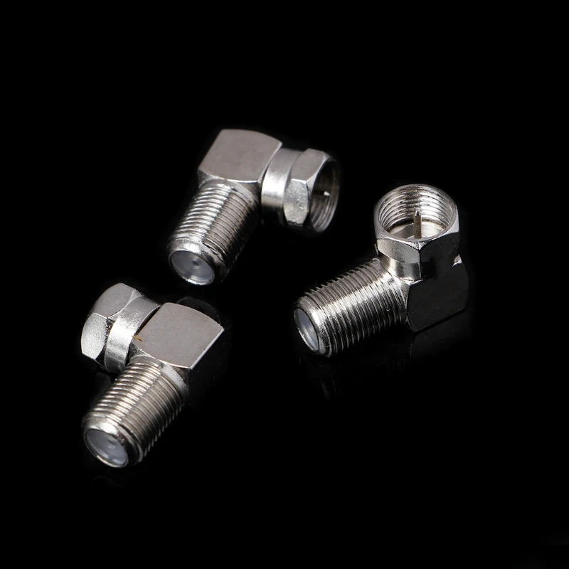 3 шт. Медь F штекер к женский разъем под прямым углом адаптер 90 градусов