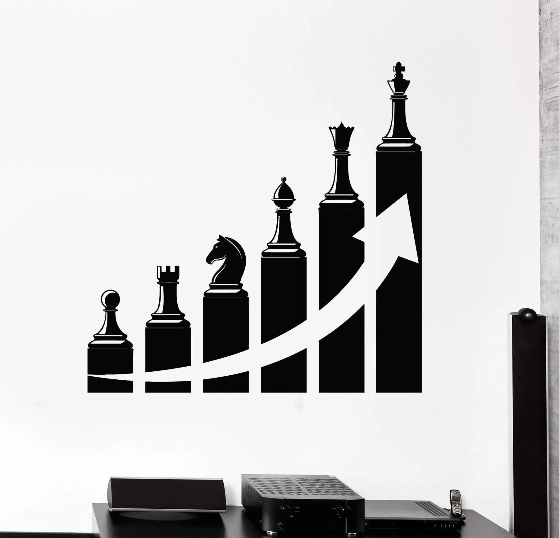 Office vinyl wall decals office decoration success career ladder chess stickers unique home room living room art decoration bg16