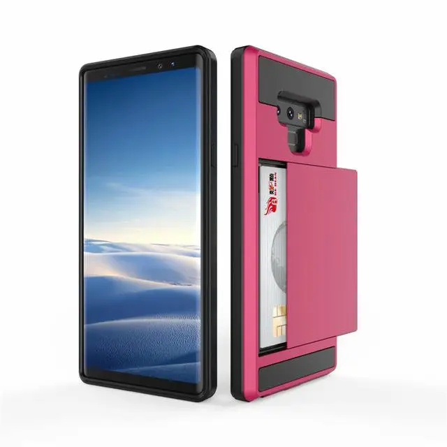 Rose Чехол-слайдер со слотом для карт держатель чехол для samsung Galaxy A7 A5 A3 J7 J5 J3 чехол для samsung S9 S8 плюс S7 S6 Note 9 8 чехол Capa - Цвет: Rose