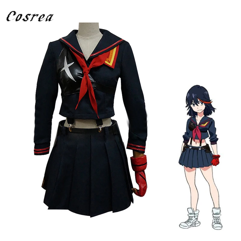 

Japanese Anime KILL La KILL Wig Women Matoi Ryuko Cosplay Costumes Shirt Skirt Suits Girls Sailor School Uniforms Halloween