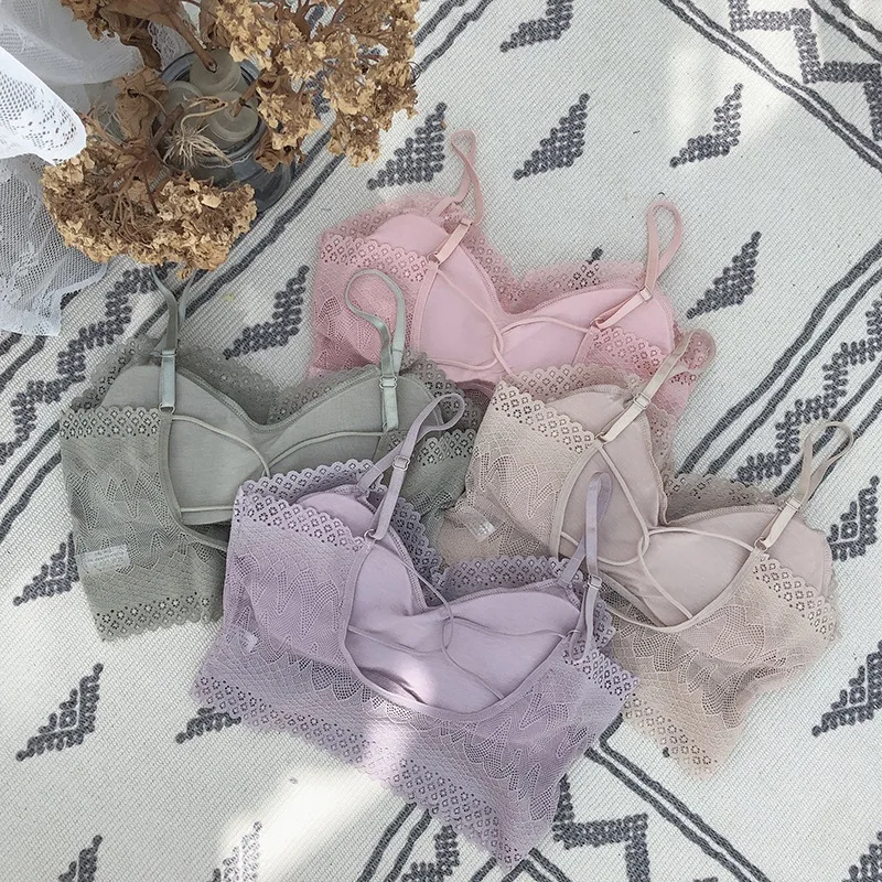 Женский Летний Тонкий Бюстгальтер во французском стиле кружевное красивое