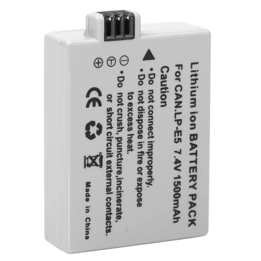 Аккумулятор 1500 мАч LPE5 LP E5 + двойное зарядное светодиодный для камеры Canon 450D 500D 1000D