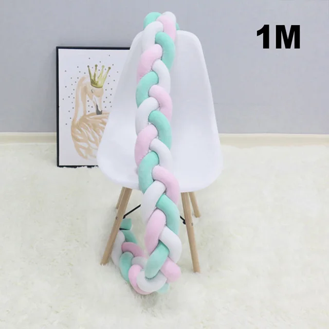 1M Multicolor 3 1 м/2 м/3 м длина новорожденного ребенка кровать бампер чистый плетение плюшевый узел кроватки бампер детская кровать защита для кроватки Декор детской комнаты - Цвет: 1M Multicolor 3