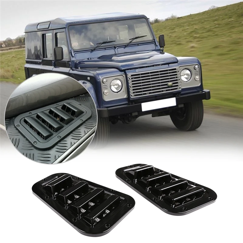

AL21 -For Land Rover Defender 2004-2019 Car Front Bonnet Vents Hood Side Trim Cover Air Flow Intake Scoop Vent Snow Cover