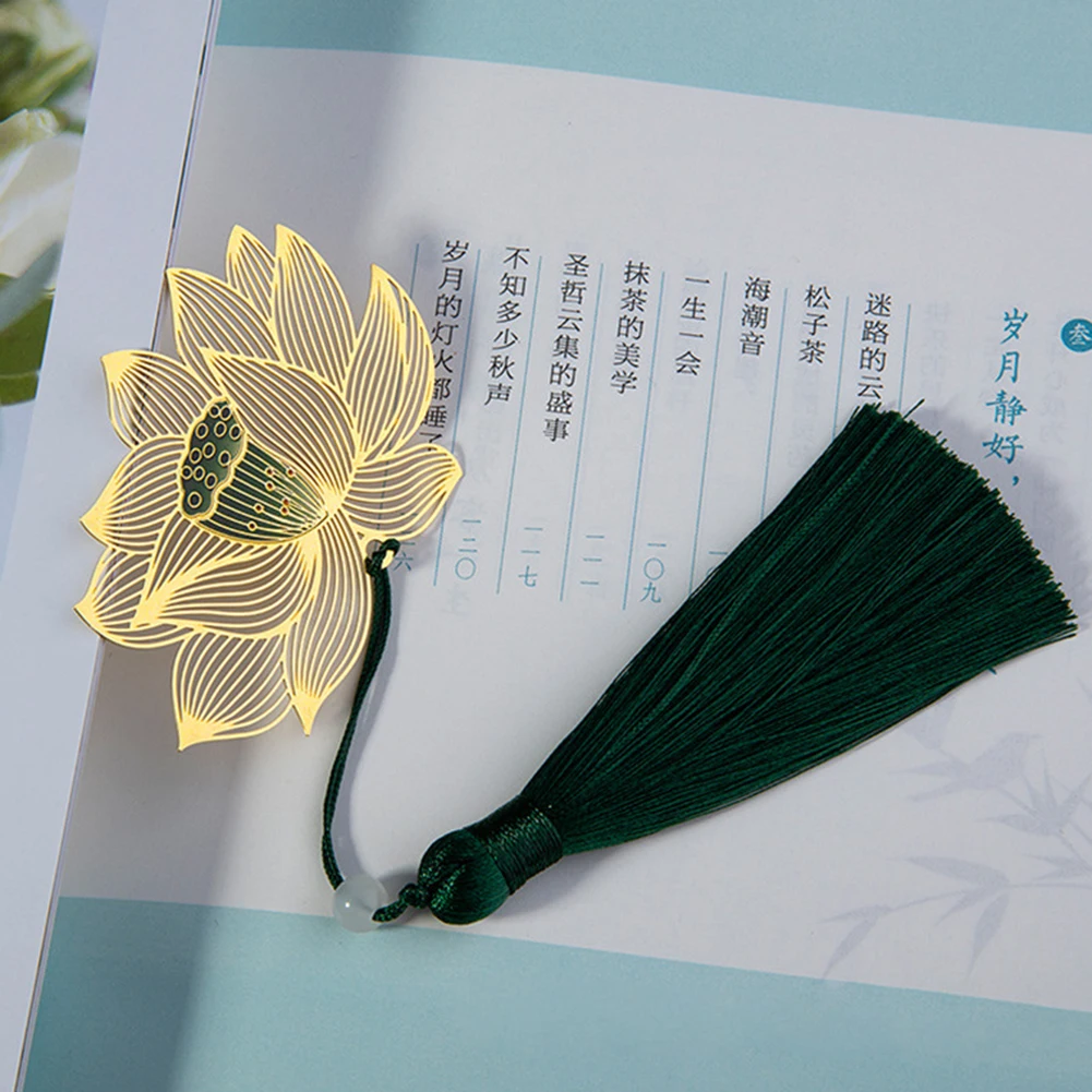 Винтажная закладка в китайском стиле с золотыми металлическими полыми