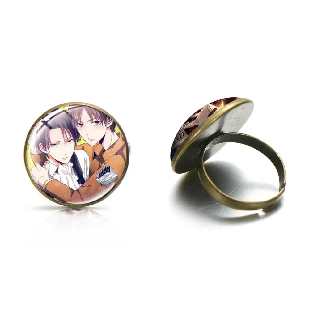 Attacking Giant Ring Anime Photo Glass Cabochon Men Women Jewelry For Fans Bronze Silver Color | Украшения и аксессуары