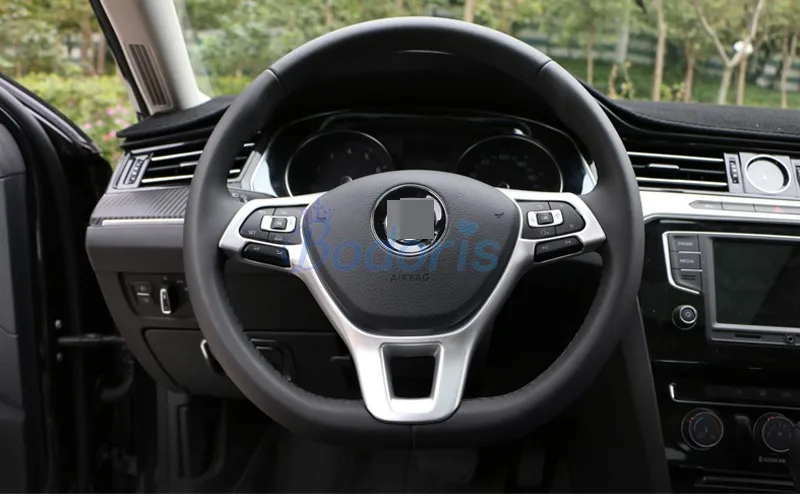 Для Volkswagen VW Tiguan L Mk2 2017 2018 накладка на кнопки рулевого колеса хромированные